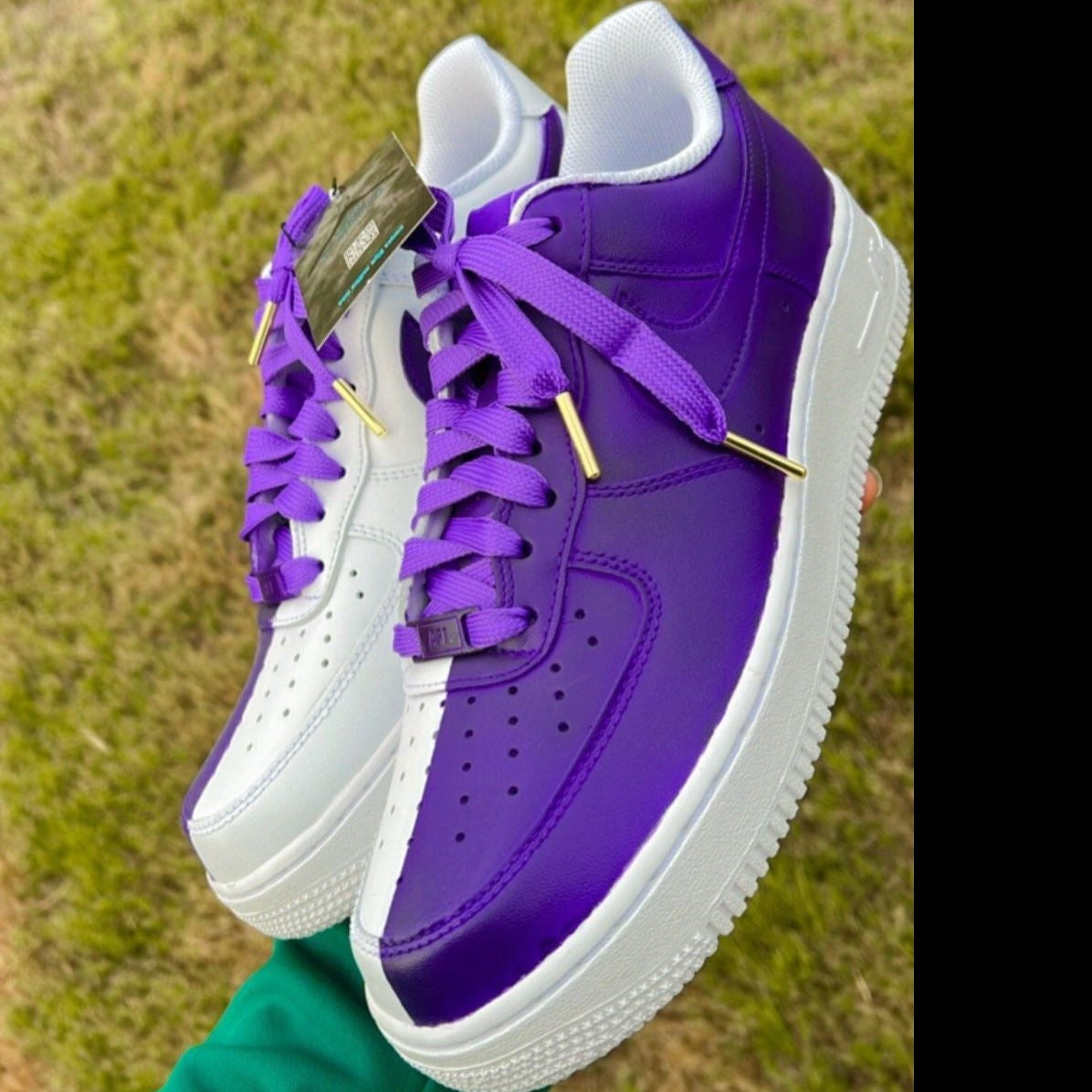 White Purple Custom Sneakers Air Force 1