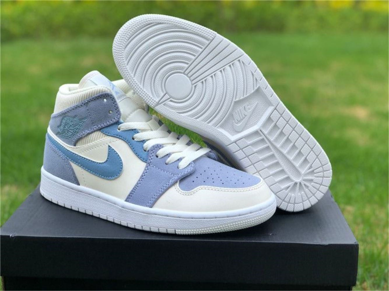 Grey Blue Sneakers Custom Air Jordan 1