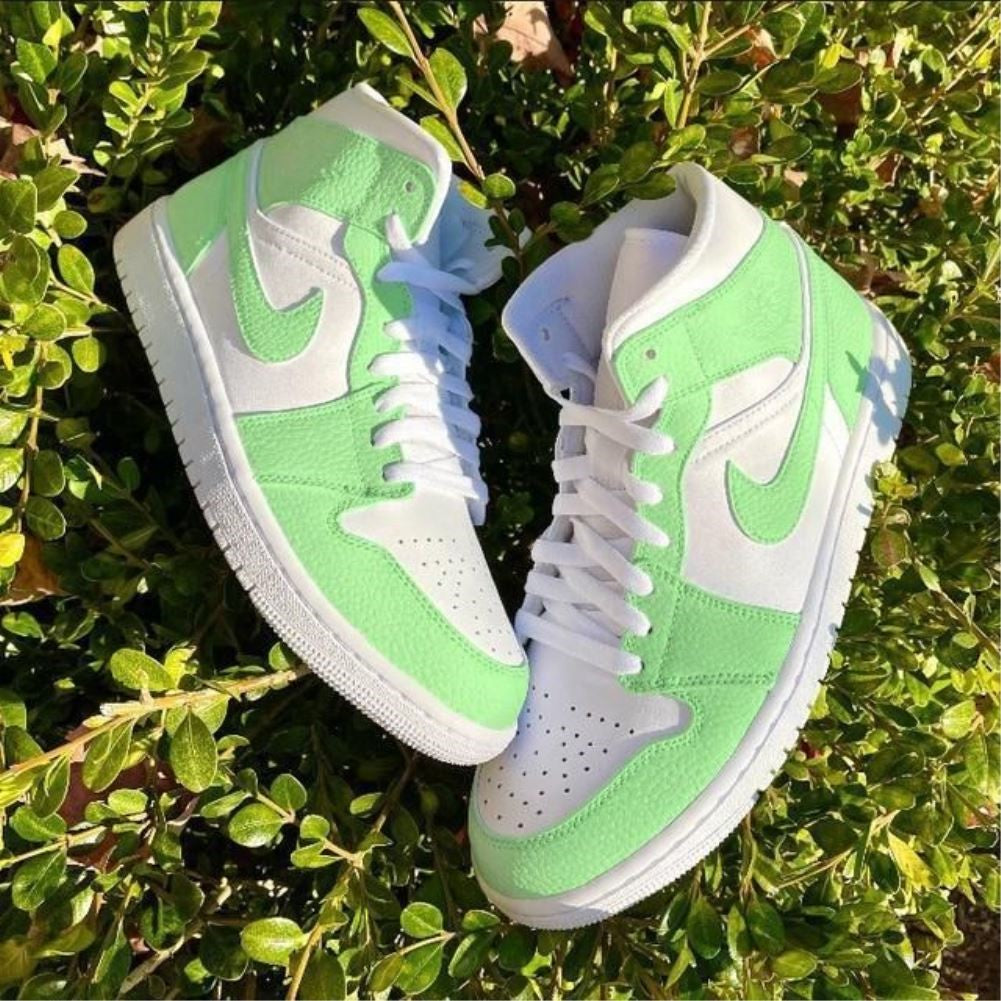 Soft Green Custom Sneakers Air Jordan 1