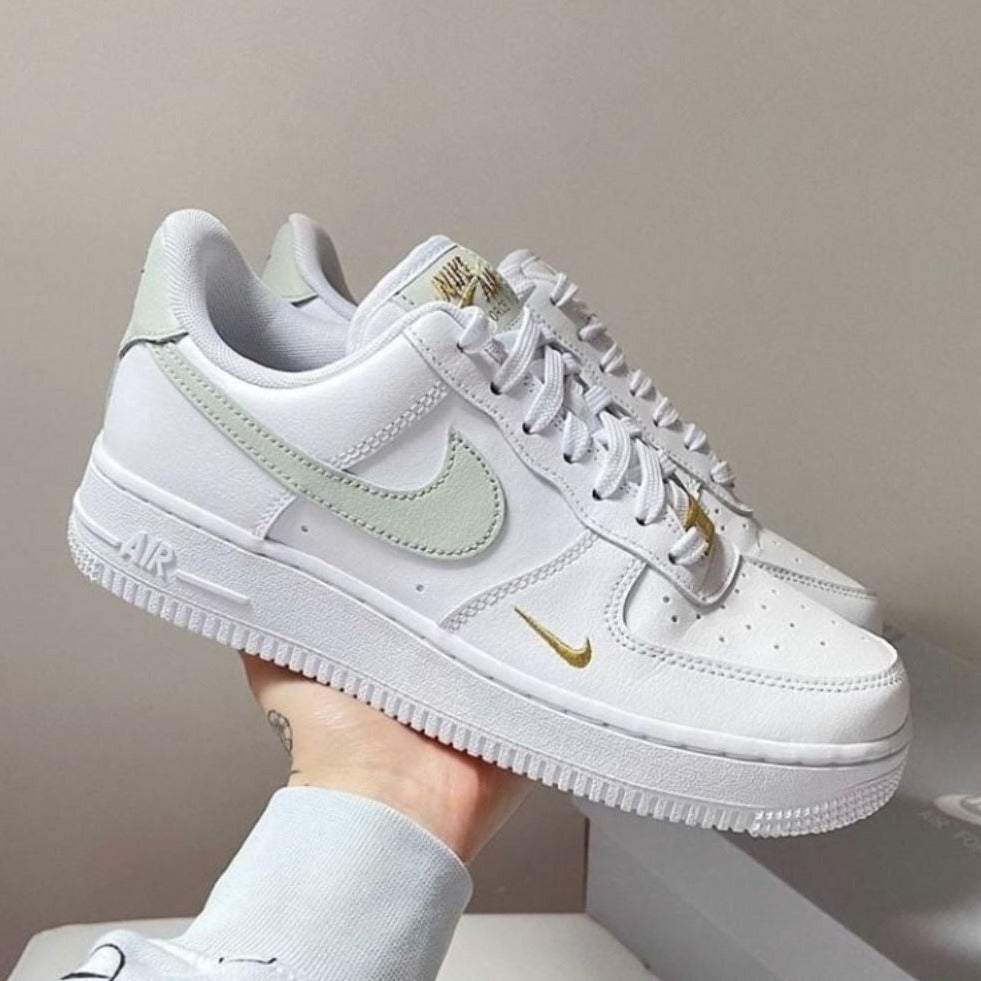 Soft Green Golden Sneakers Custom Air Force 1