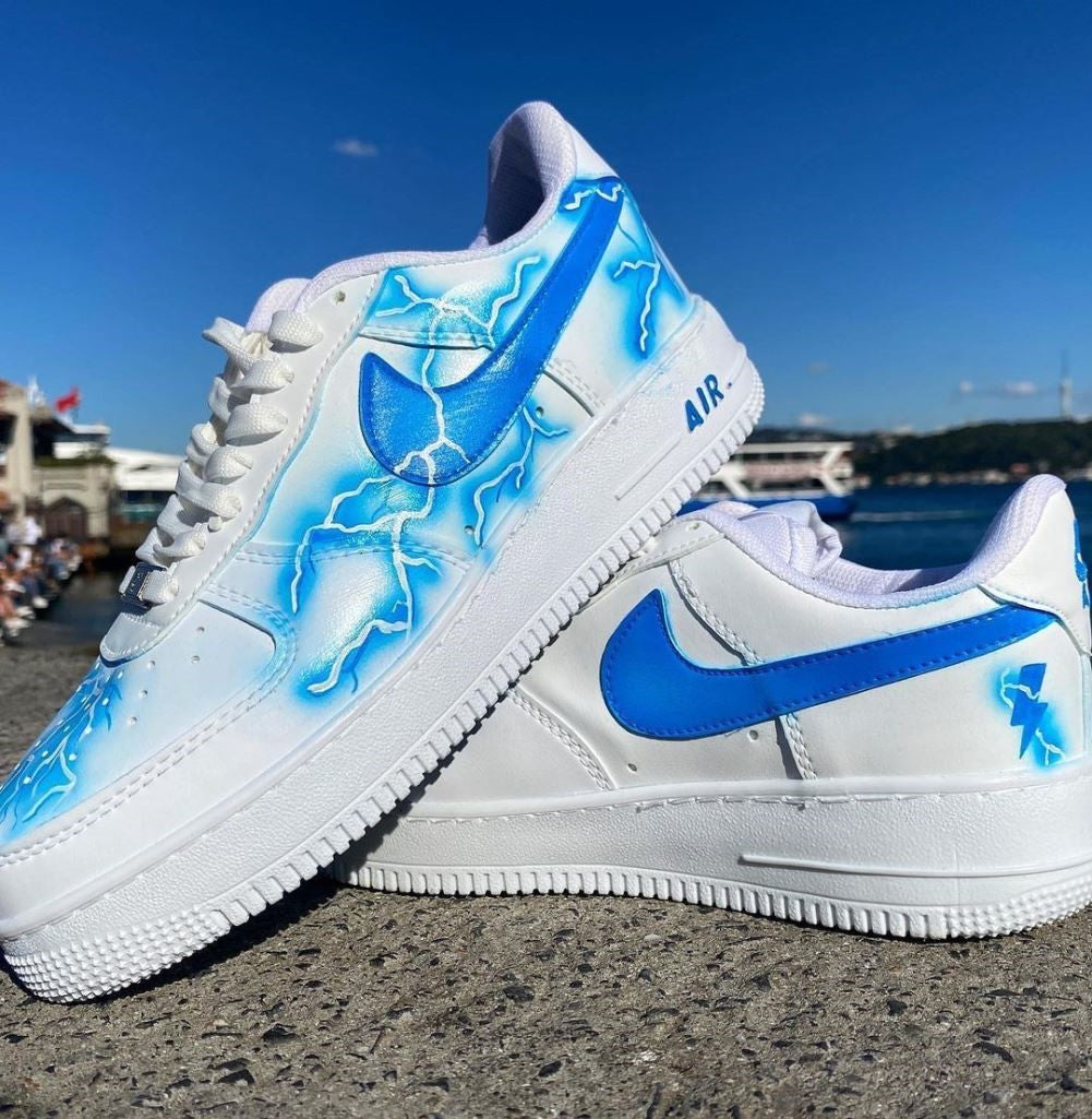 Blue Lightning Custom Sneakers Air Force 1