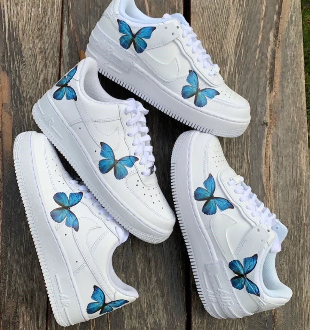 Blue Butterfly Custom Sneakers Air Force 1