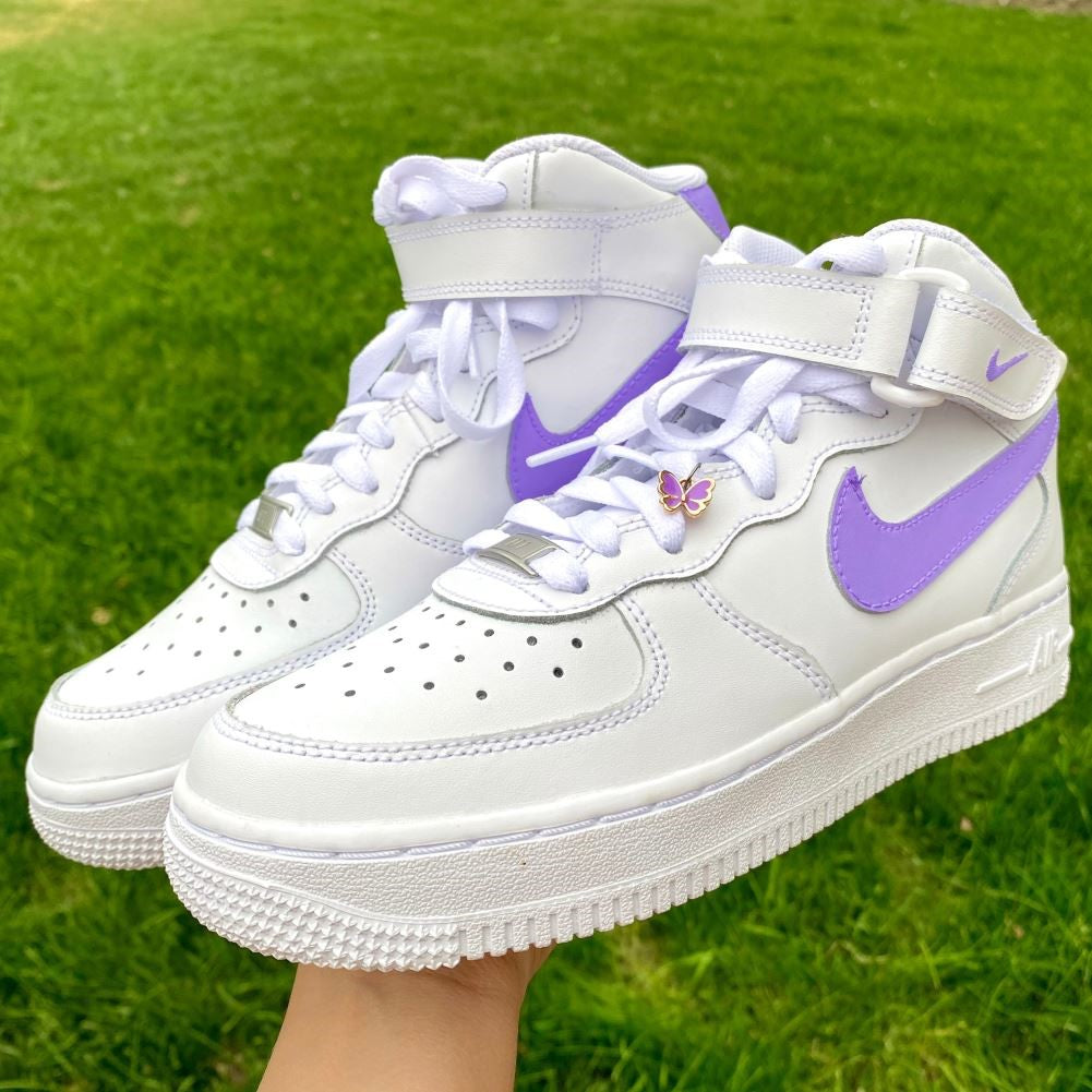 Lavender Purple Custom Sneakers Air Force 1 Mid