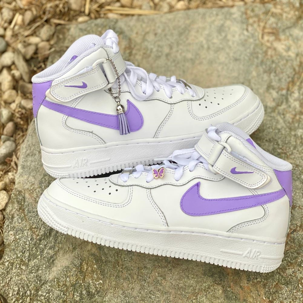 Lavender Purple Custom Sneakers Air Force 1 Mid