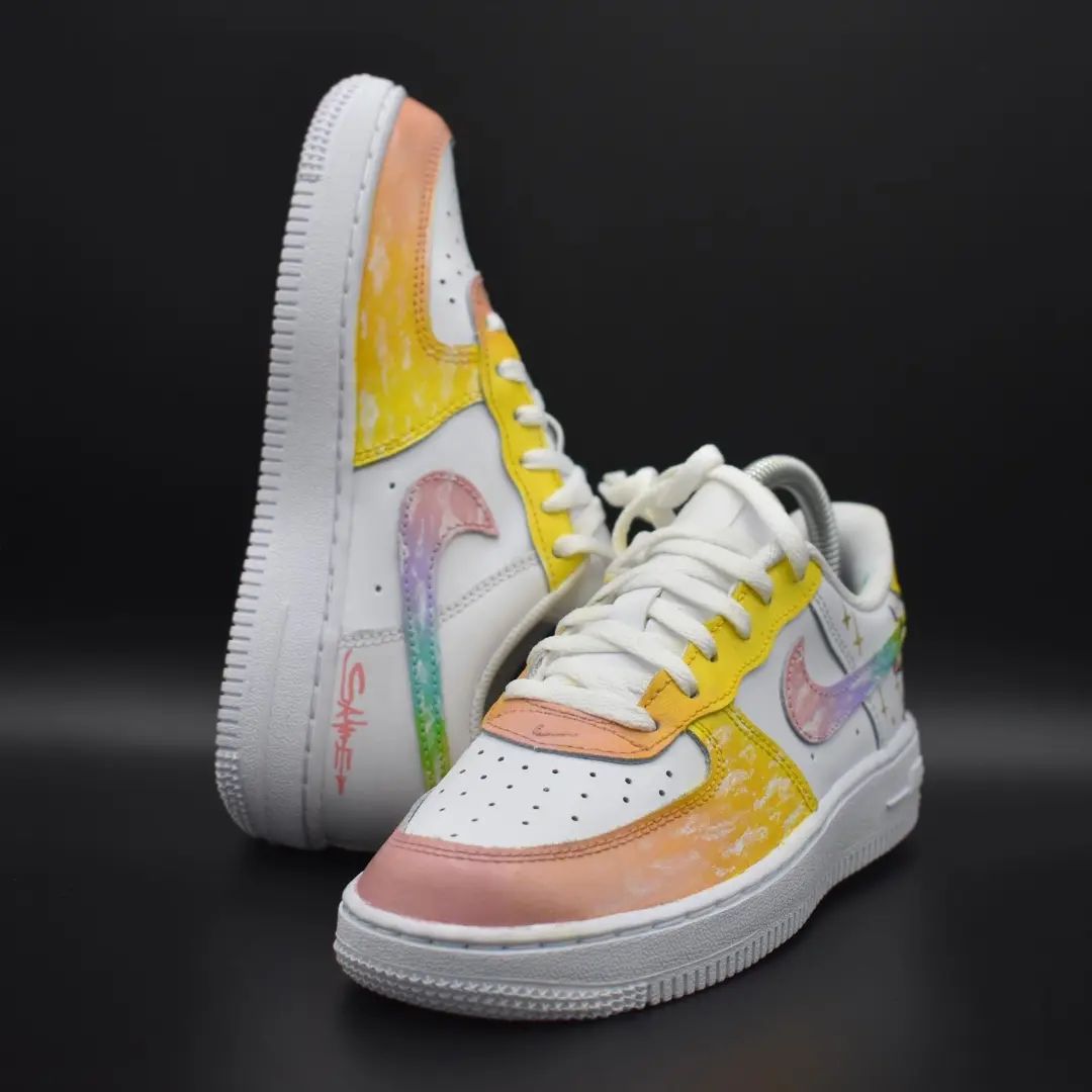 Colorful Gradient Painting Custom Sneakers Air Force 1