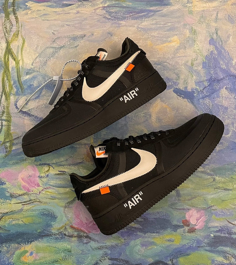 OFF WHITE x AF1 Black White Custom Sneakers Air Force 1