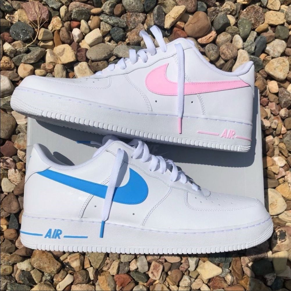 Blue Pink Custom Sneakers Air Force 1