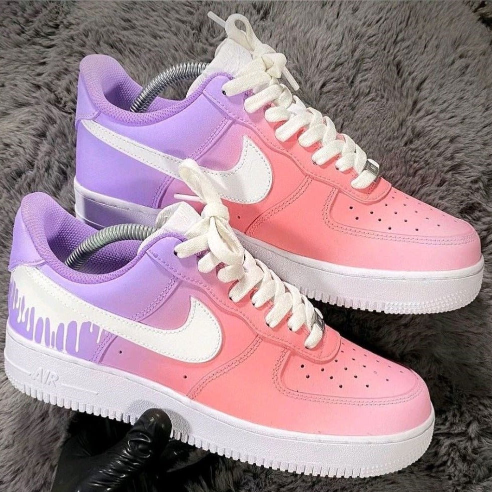 Dripping Pink Purple Custom Sneakers Air Force 1