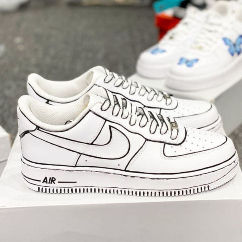 Black Line Custom Sneakers Air Force 1