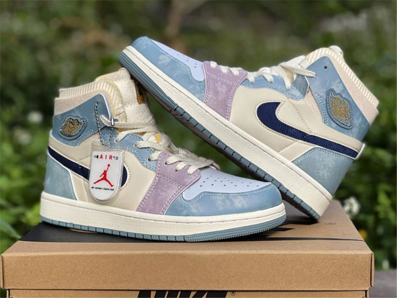 Denim Blue Purple Custom Sneakers Air Jordan 1