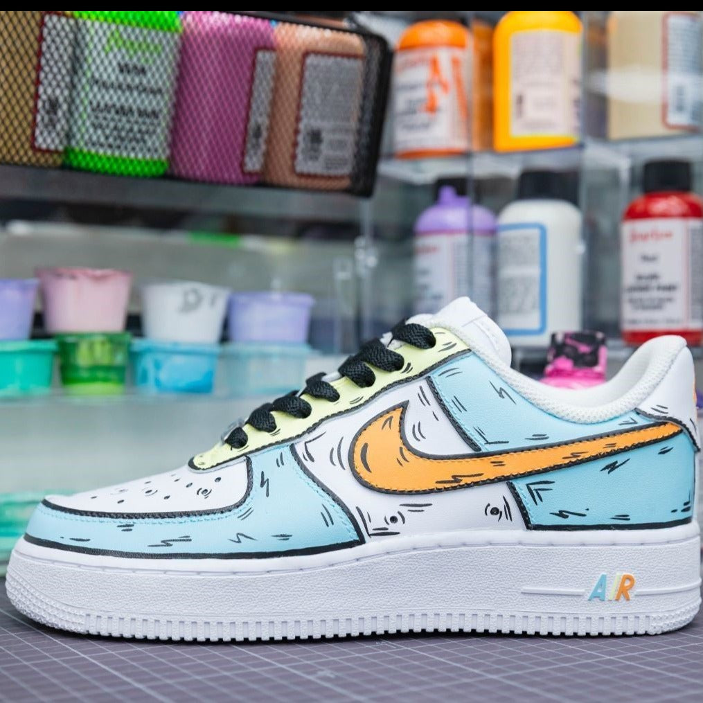 Tricolor Cartoon Doodle Custom Sneakers Air Force 1