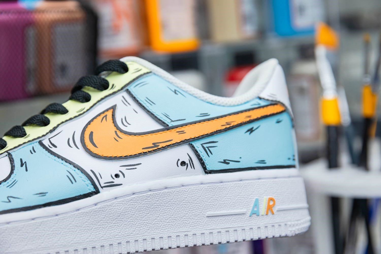 Tricolor Cartoon Doodle Custom Sneakers Air Force 1