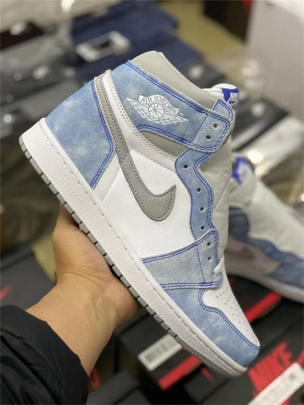 Denim Blue Sneakers Custom Air Jordan 1