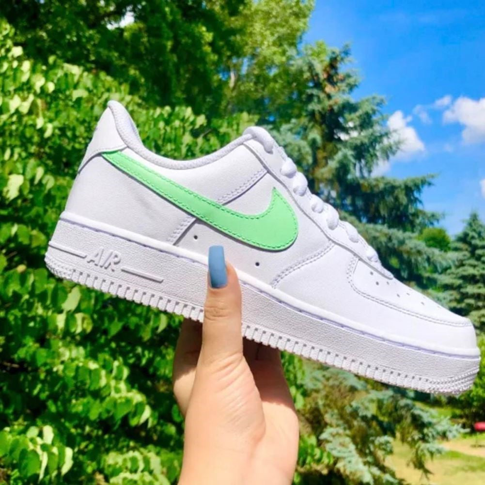 Green Smooth Custom Sneakers Air Force 1