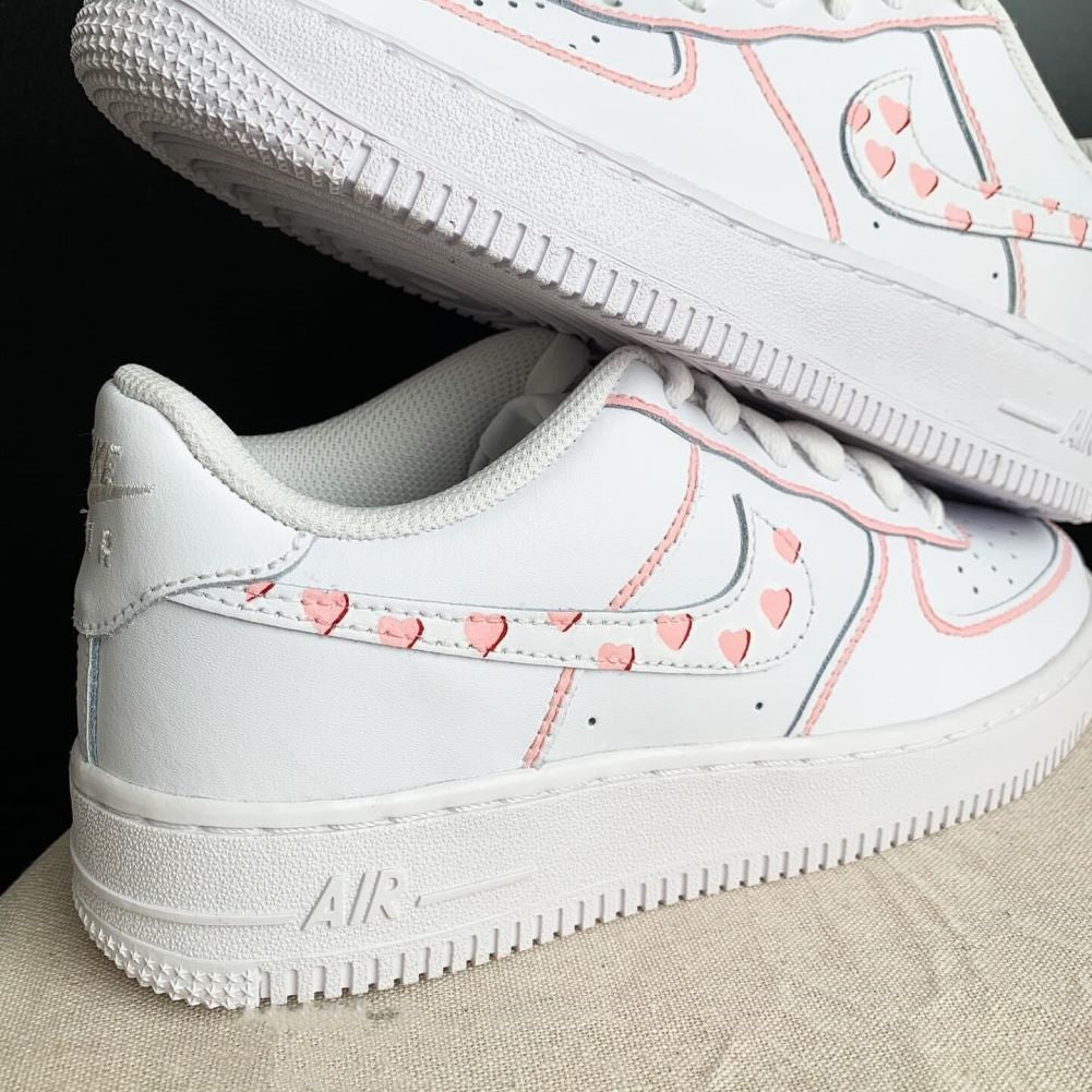 Pink Heart Custom Sneakers Air Force 1