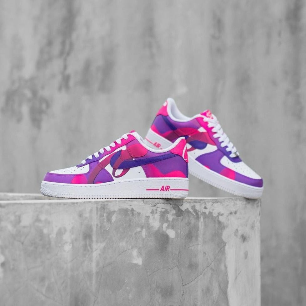 Purple Pink Doodle Custom Sneakers Air Force 1