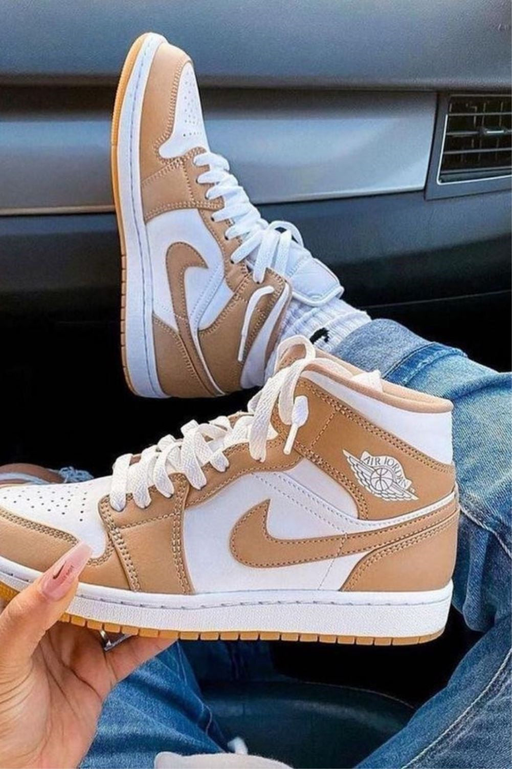 Brown Sneakers Custom Air Jordan 1