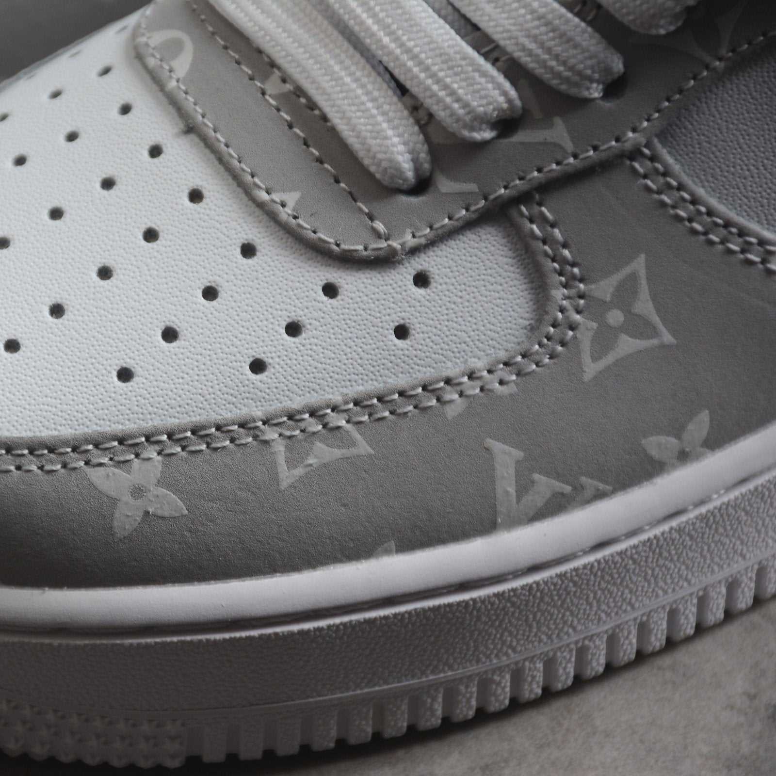 ROYAL GRAY LV Custom Sneakers Air Force 1