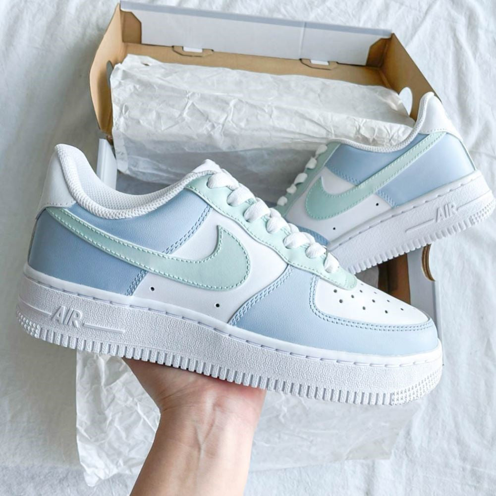 Blue Green Custom Sneakers Air Force 1