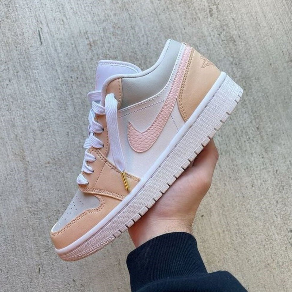 Orange Pink Sneakers Custom Air Jordan 1 Low