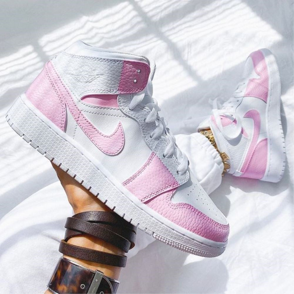 Baby Pink Custom Sneakers Air Jordan 1