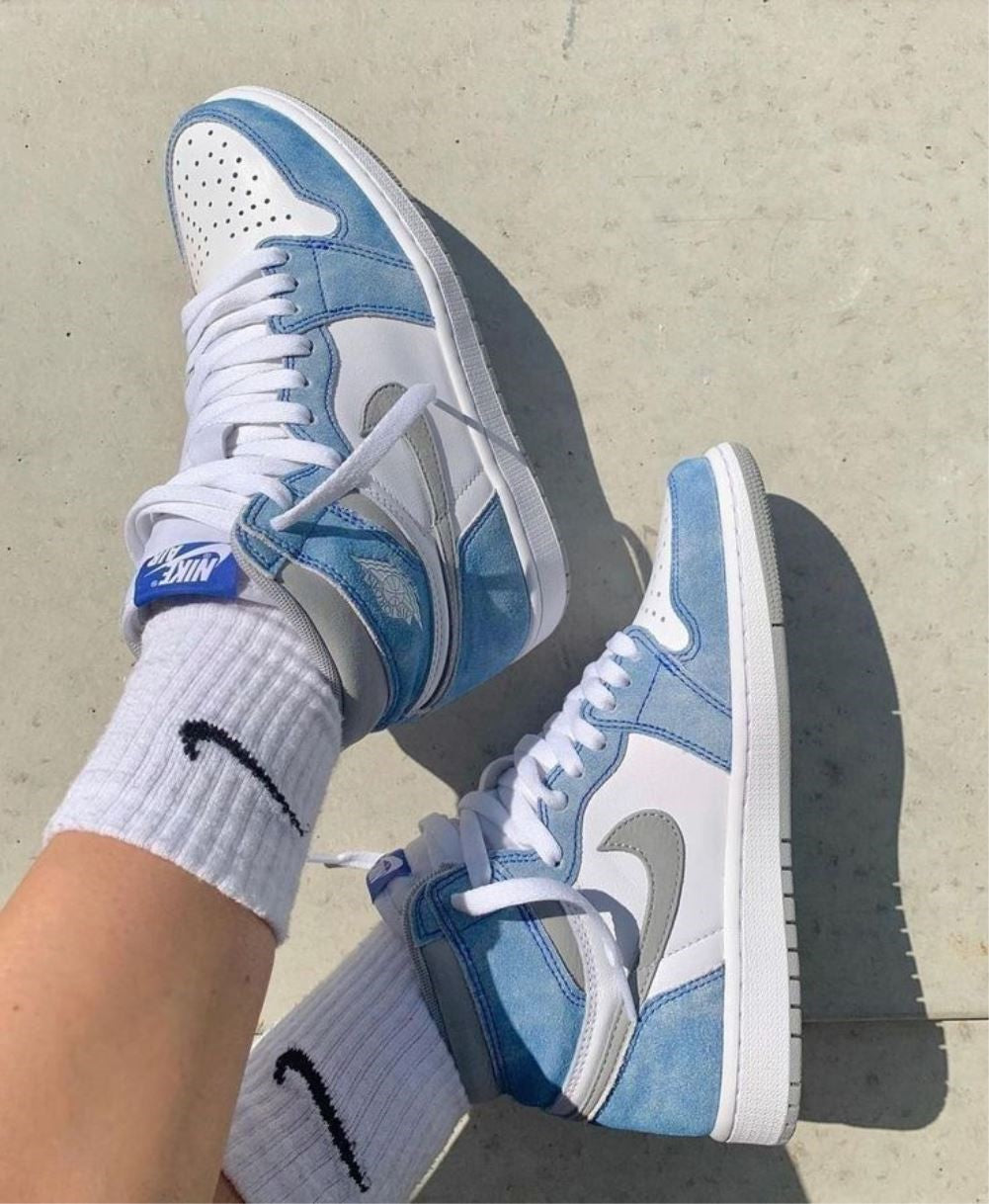 Denim Blue Sneakers Custom Air Jordan 1