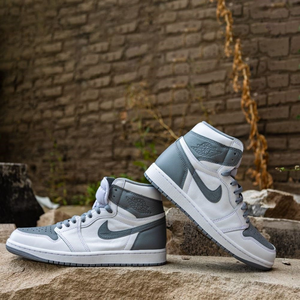 Grey White Custom Sneakers Air Jordan 1