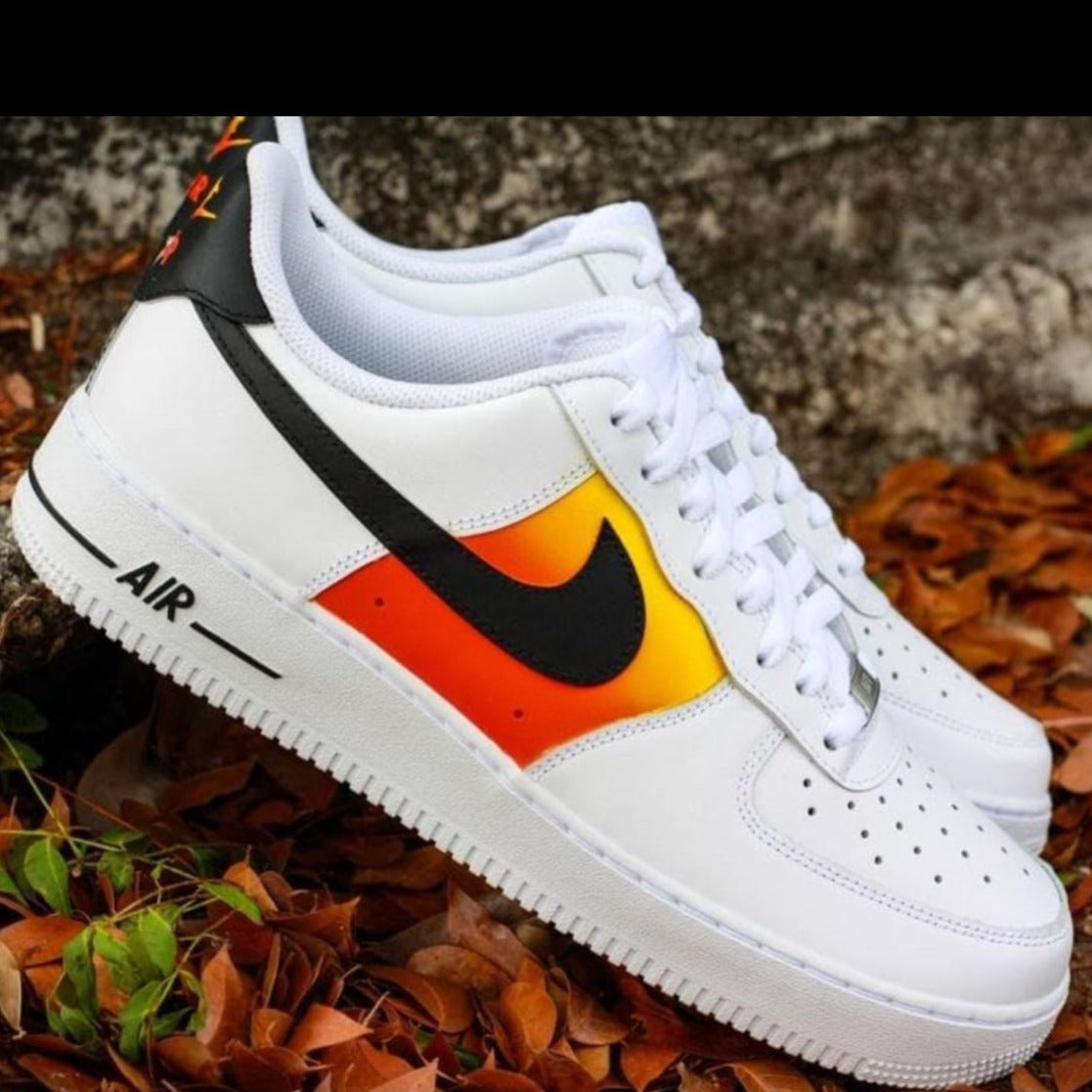 Black Orange Custom Sneakers Air Force 1