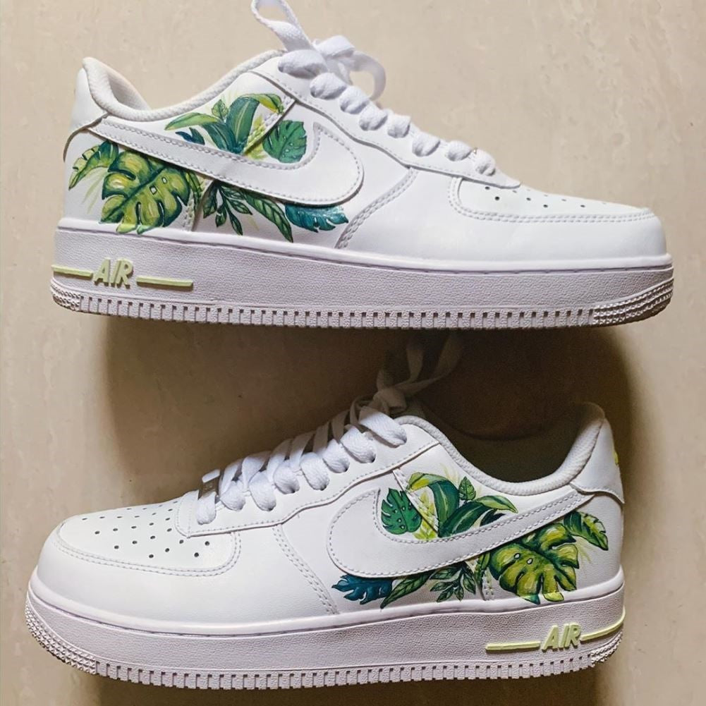 Green Leaves Custom Sneakers Air Force 1