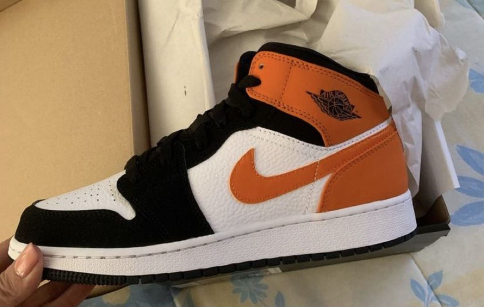 Orange Black Custom Sneakers Air Jordan 1