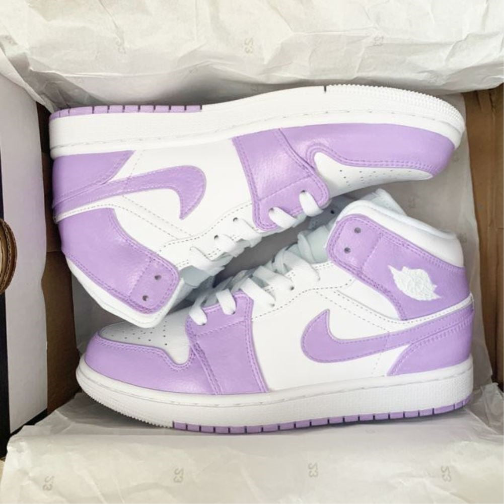 Purple Smooth Custom Sneakers Air Jordan 1