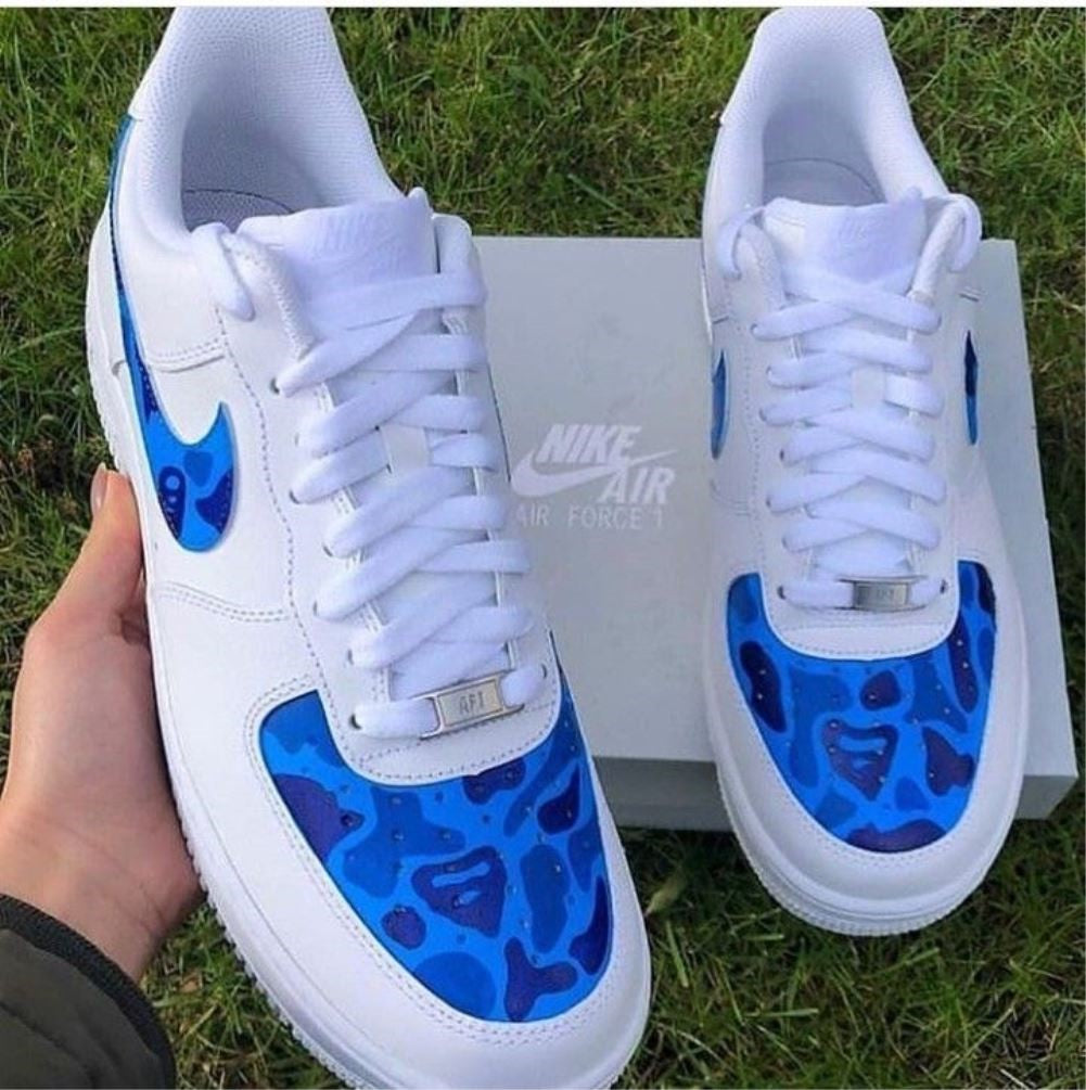 Blue Abstract Custom Sneakers Air Force 1