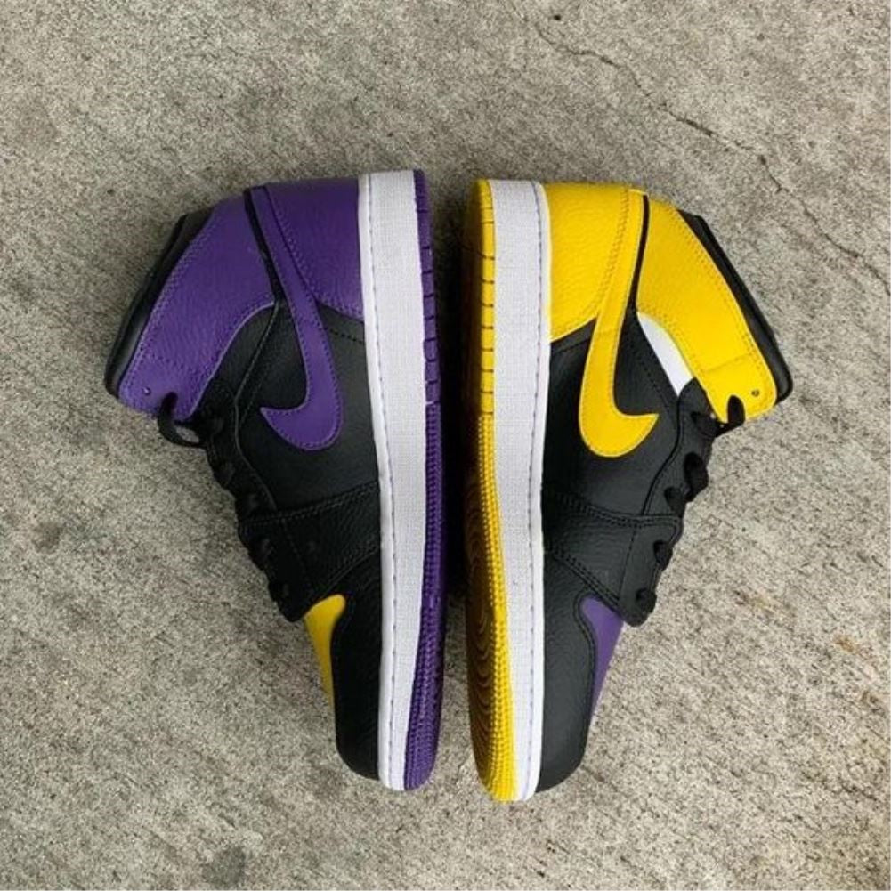 Yellow Purple Sneakers Custom Air Jordan 1