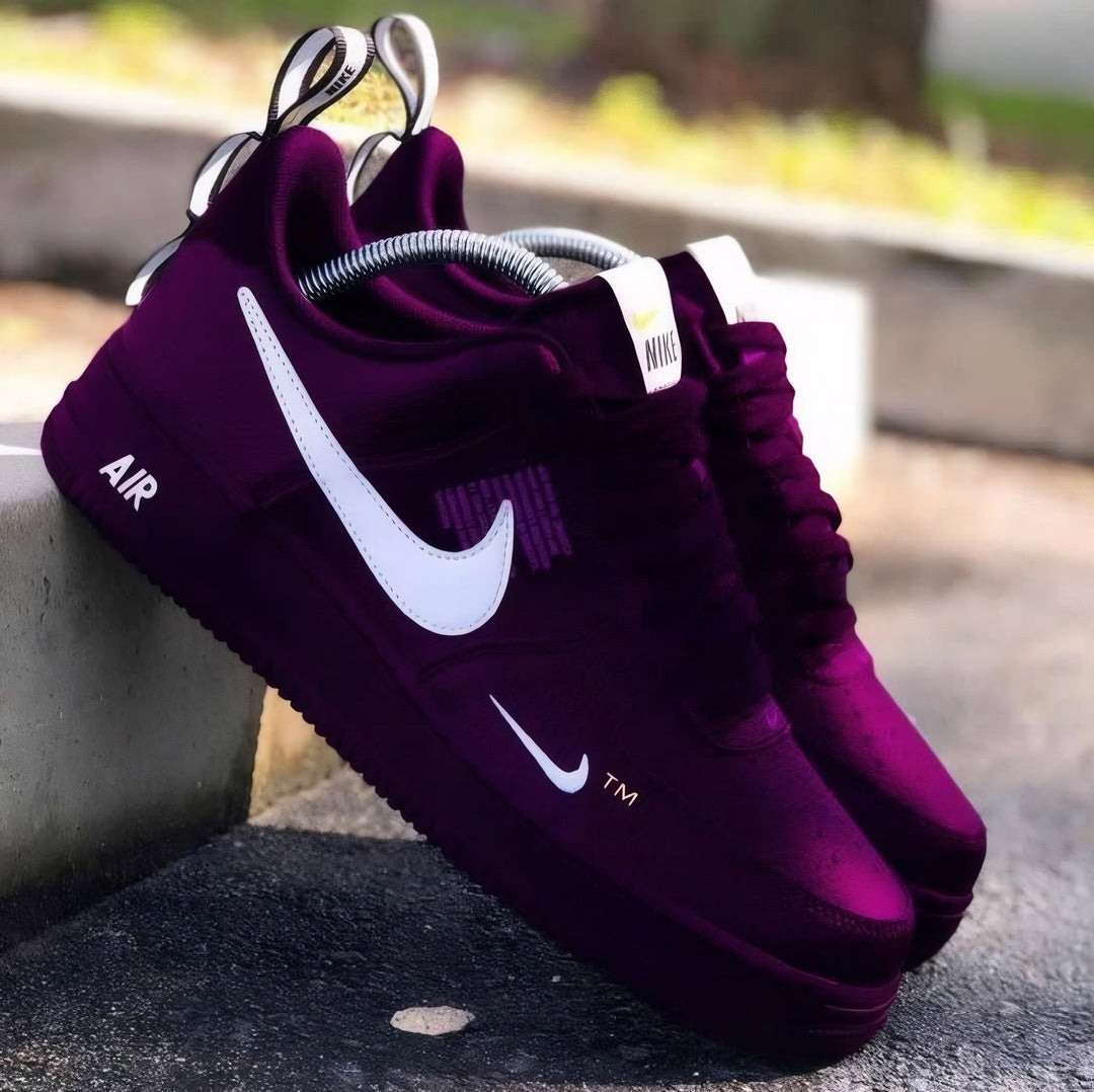 Pure Purple Black Custom Sneakers Air Force 1