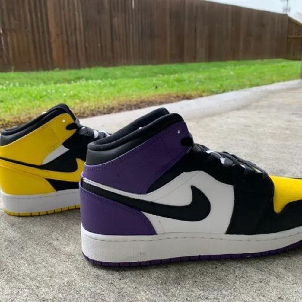 Yellow Purple Sneakers Custom Air Jordan 1