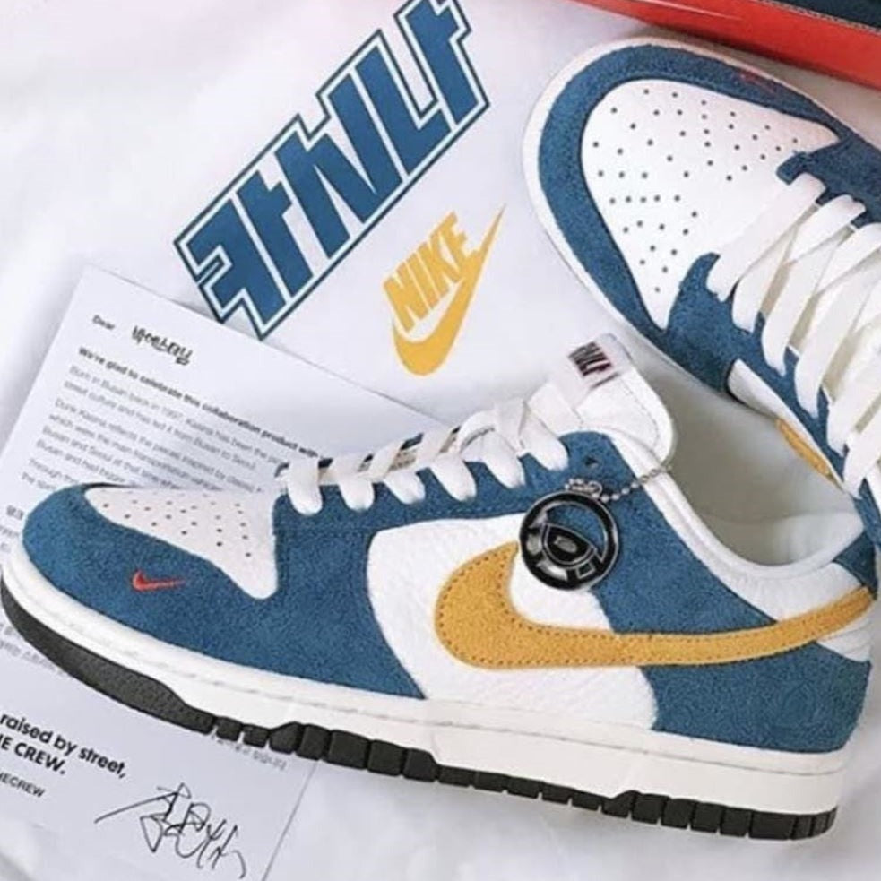 Velvet Blue Yellow Custom Sneakers Dunk