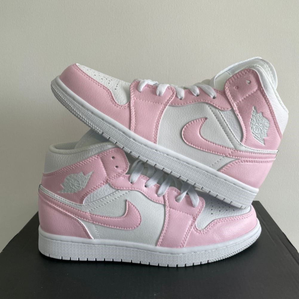 Pearl Pink Smooth Custom Sneakers Air Jordan 1