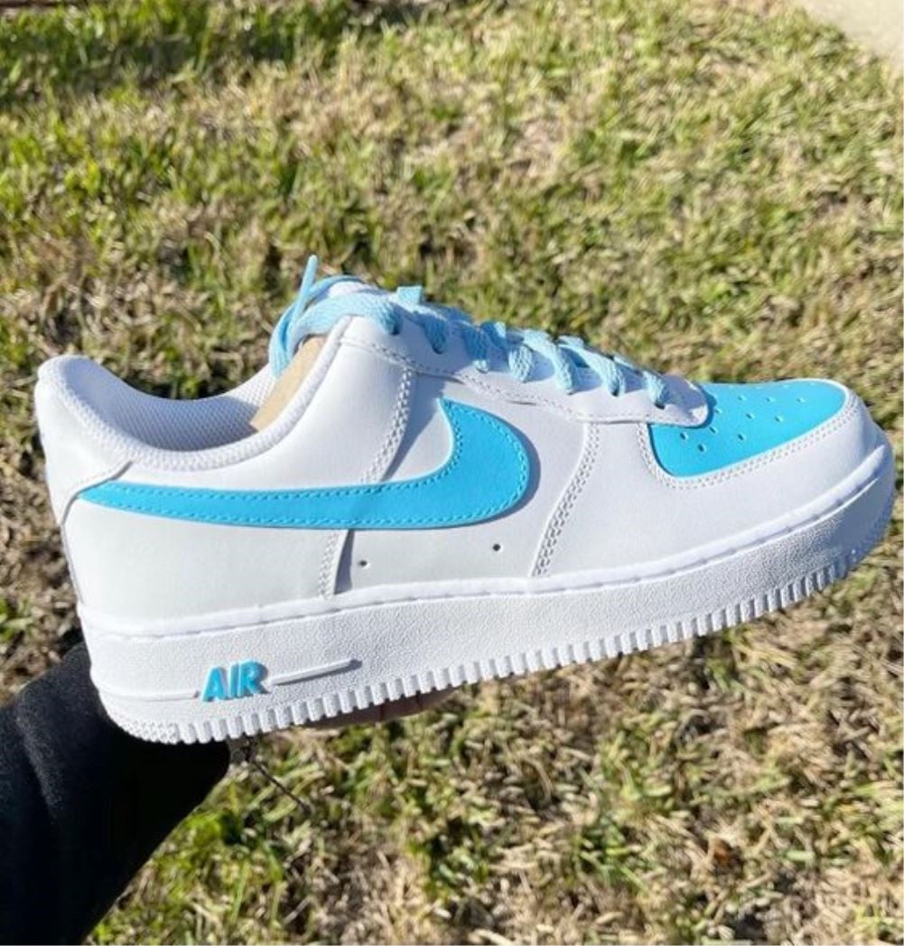 Blue Shoelace Custom Sneakers Air Force 1