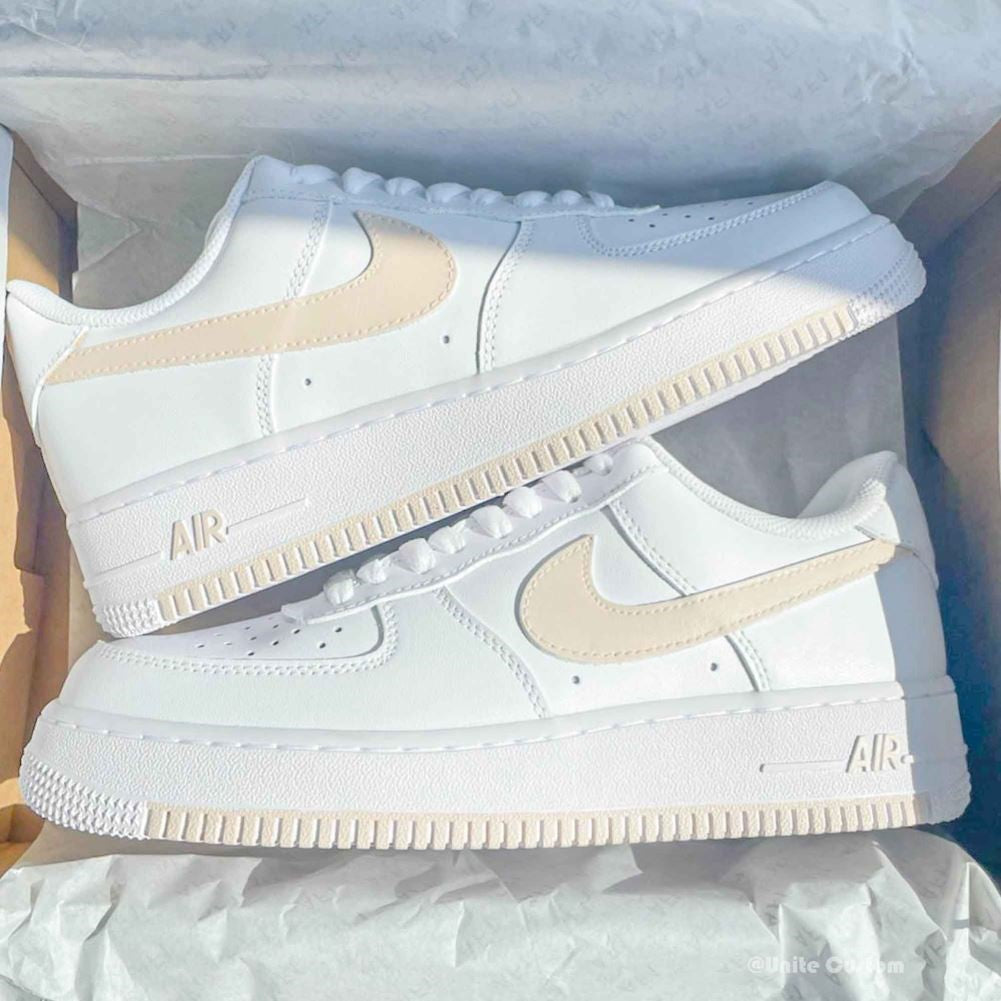 Beige Custom Sneakers Air Force 1