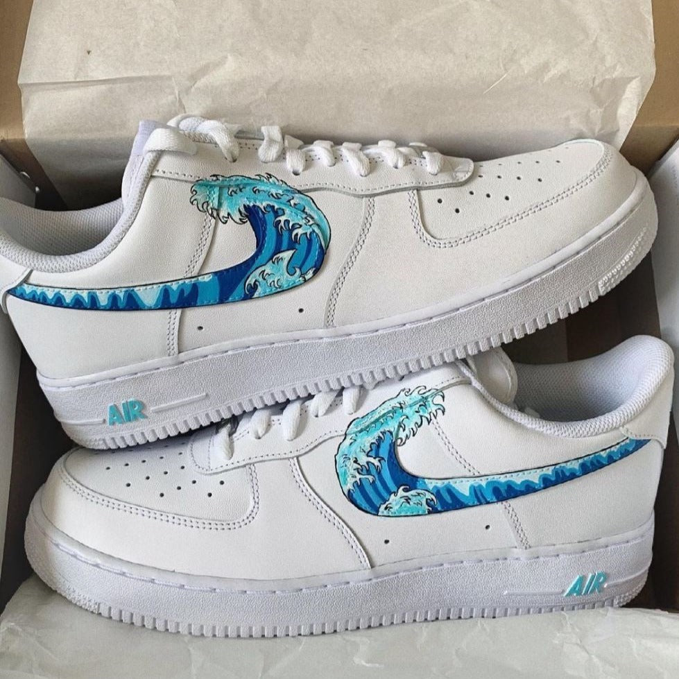 Blue Waves Custom Sneakers Air Force 1