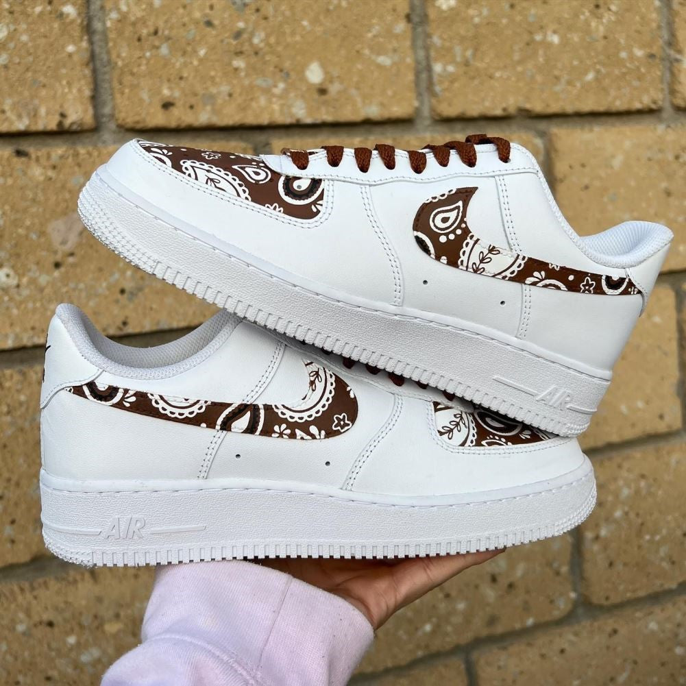 Brown Bandana Custom Sneakers Air Force 1