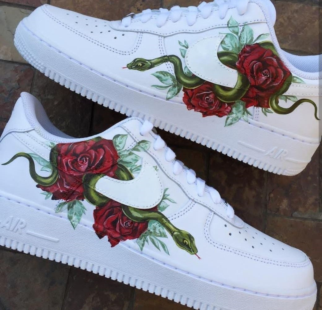 Rose Snake Custom Sneakers Air Force 1