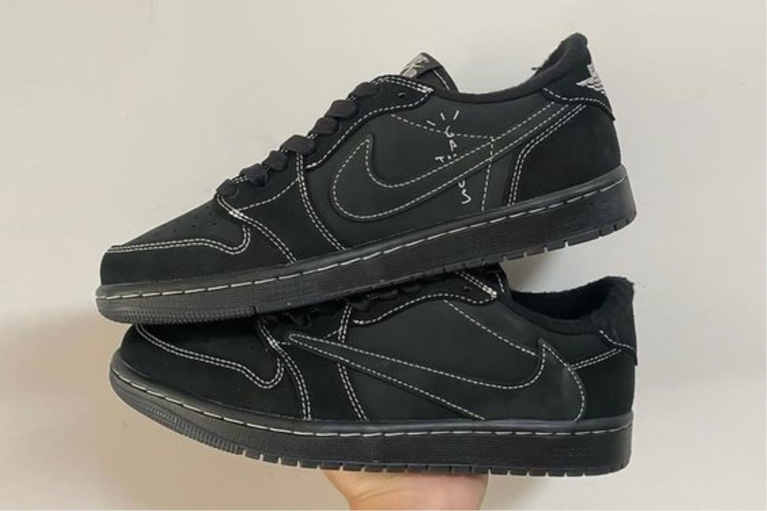 Travis Scott Black Phantom Sneakers Custom Air Jordan 1