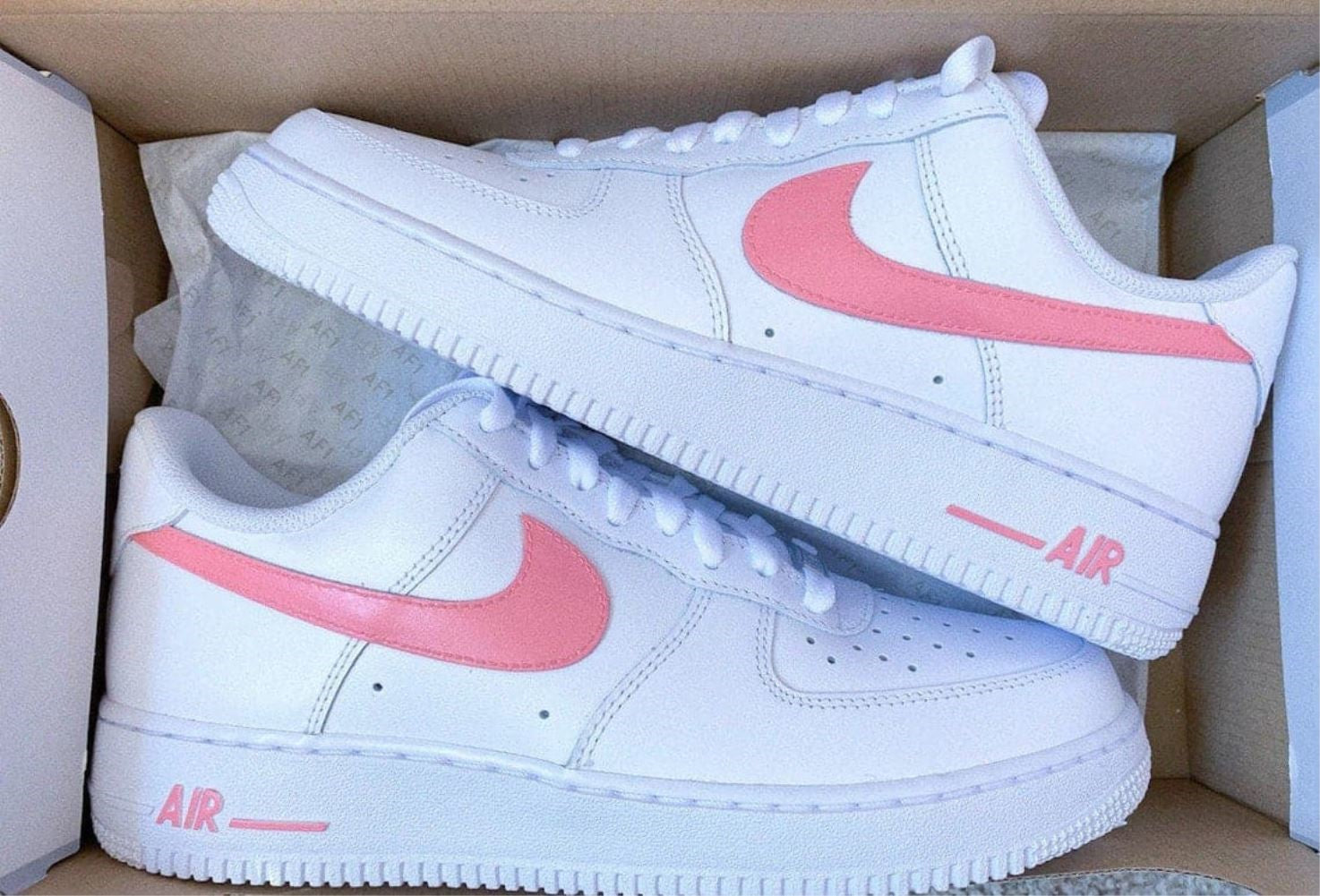 Pink Smooth Custom Sneakers Air Force 1