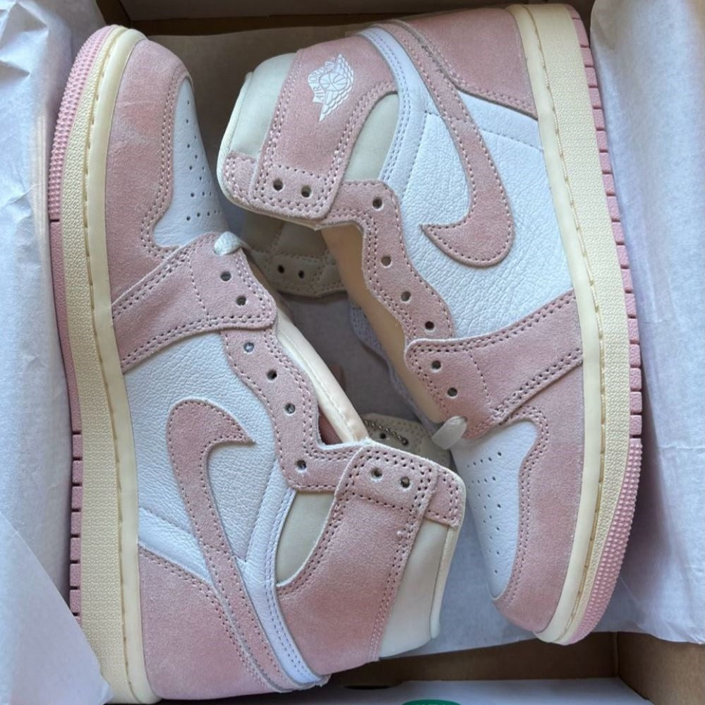 Velvet Pearl Pink Custom Sneakers Air Jordan 1