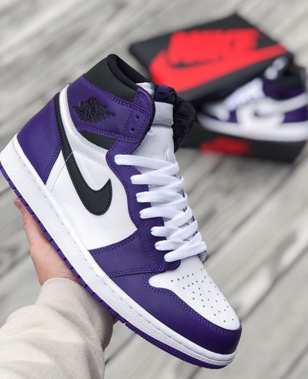 Purple Black Custom Sneakers Air Jordan 1 High