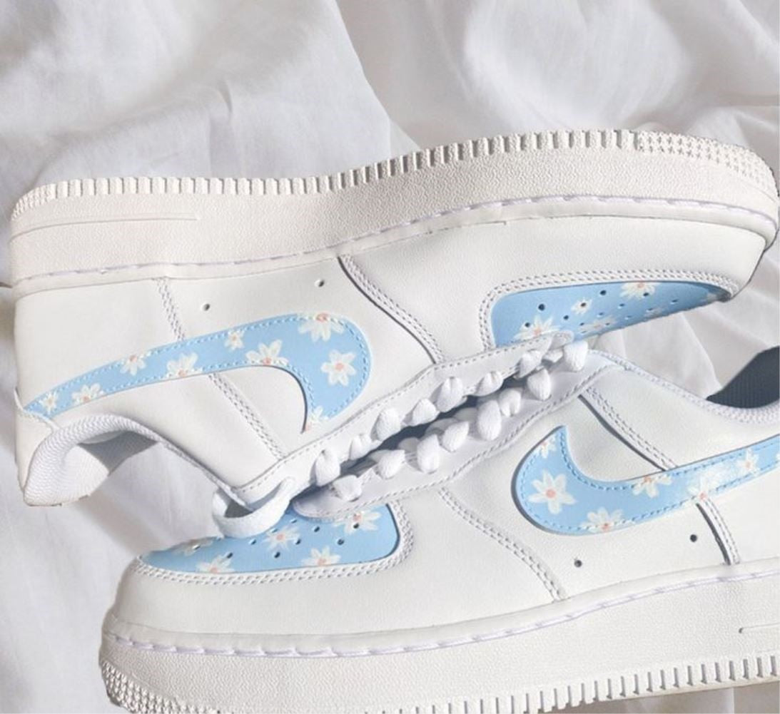 Blue Daisy Custom Sneakers Air Force 1