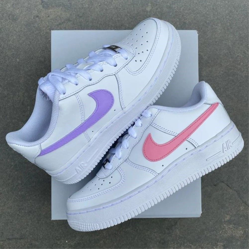 Purple Pink Custom Sneakers Air Force 1