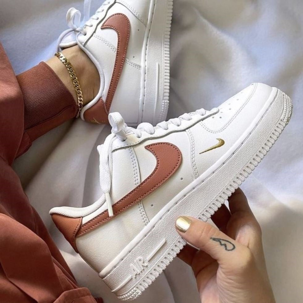 Golden Red Sneakers Custom Air Force 1