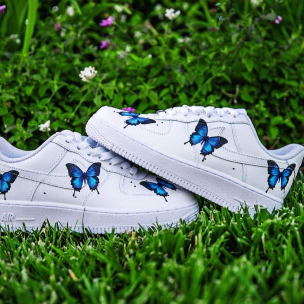 Blue Butterflies Custom Sneakers Air Force 1